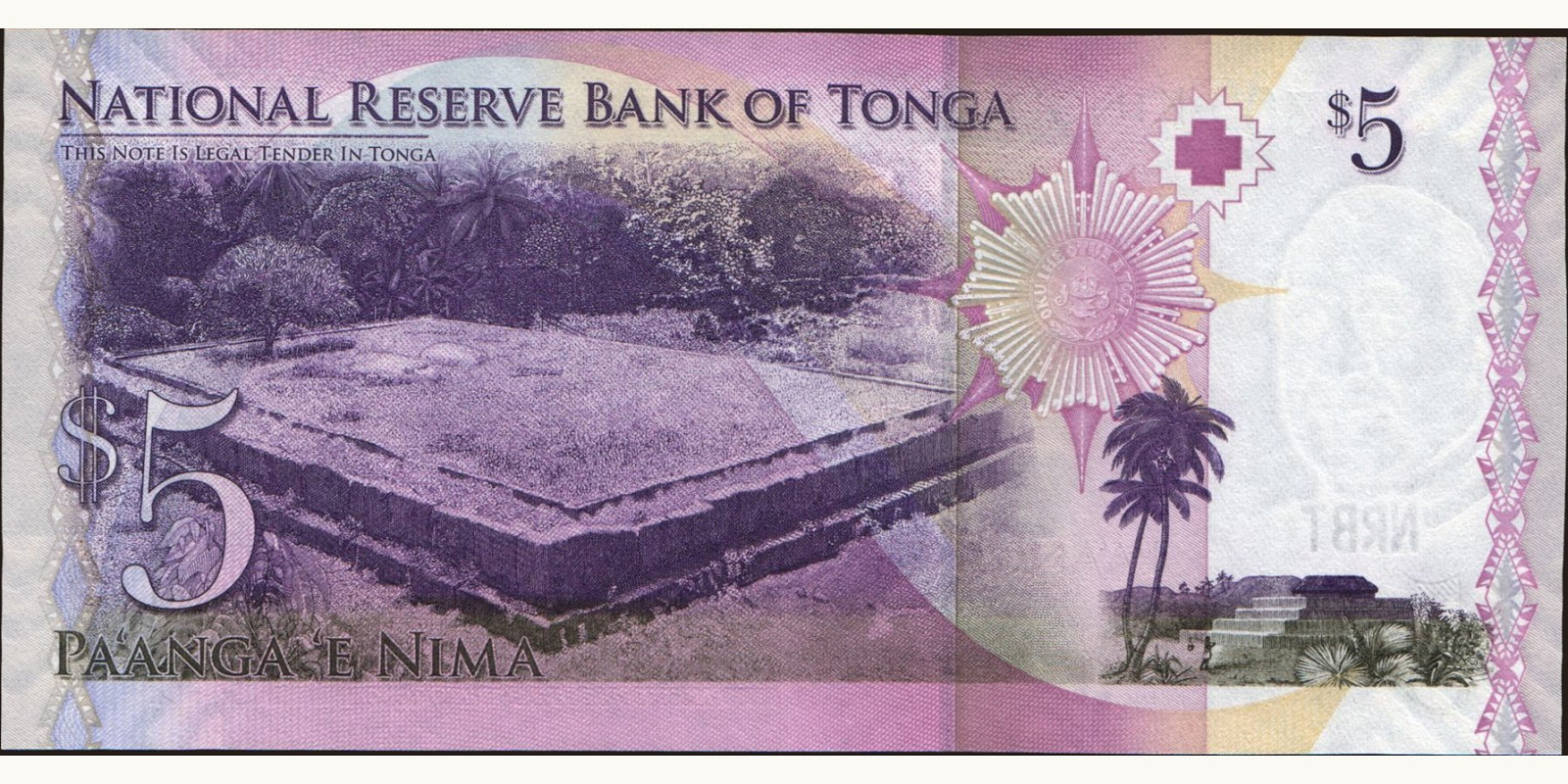 5 Тонга 2009 — Оборотная сторона