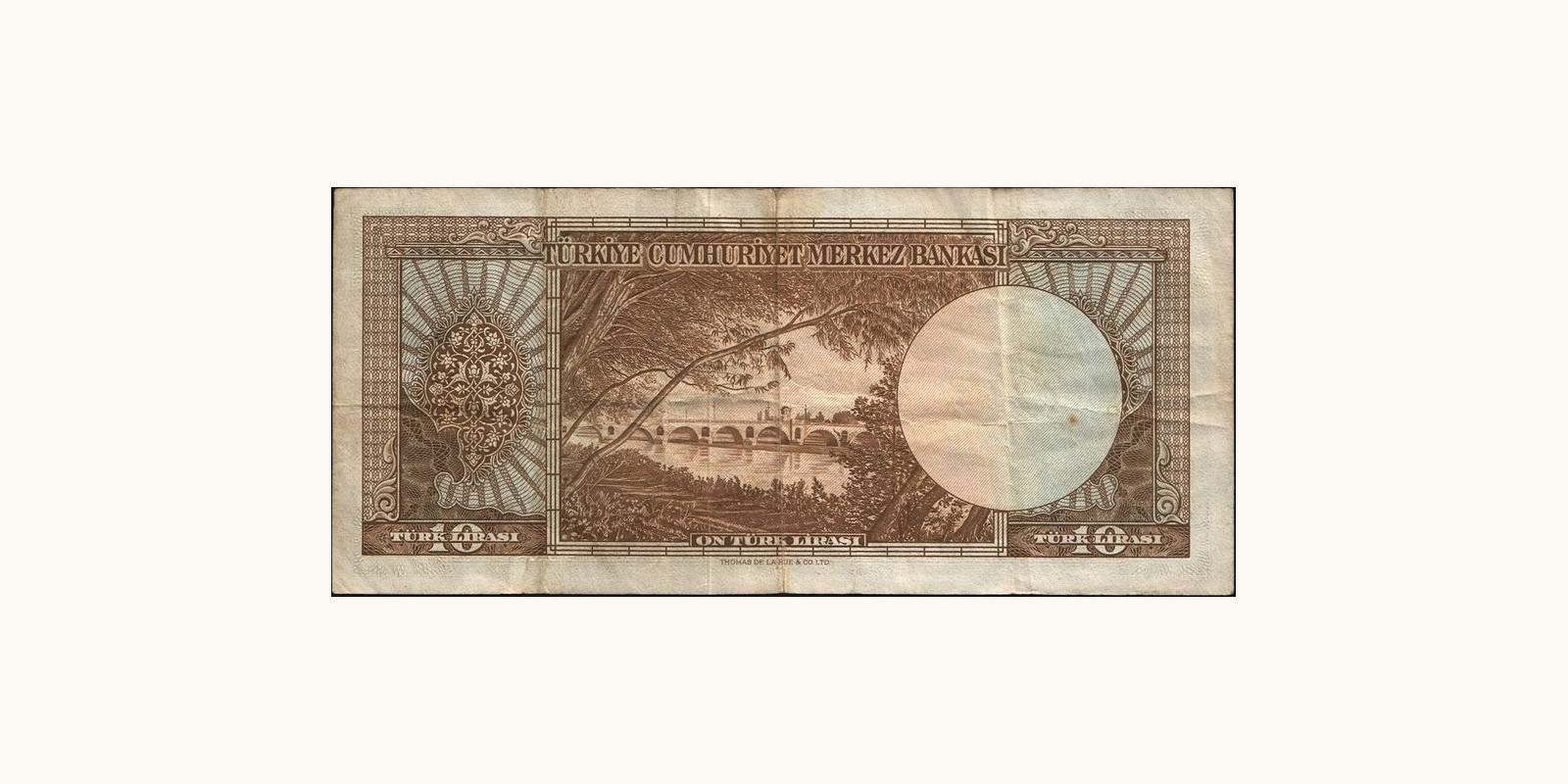 10 lira Turkey 1958 — Back side