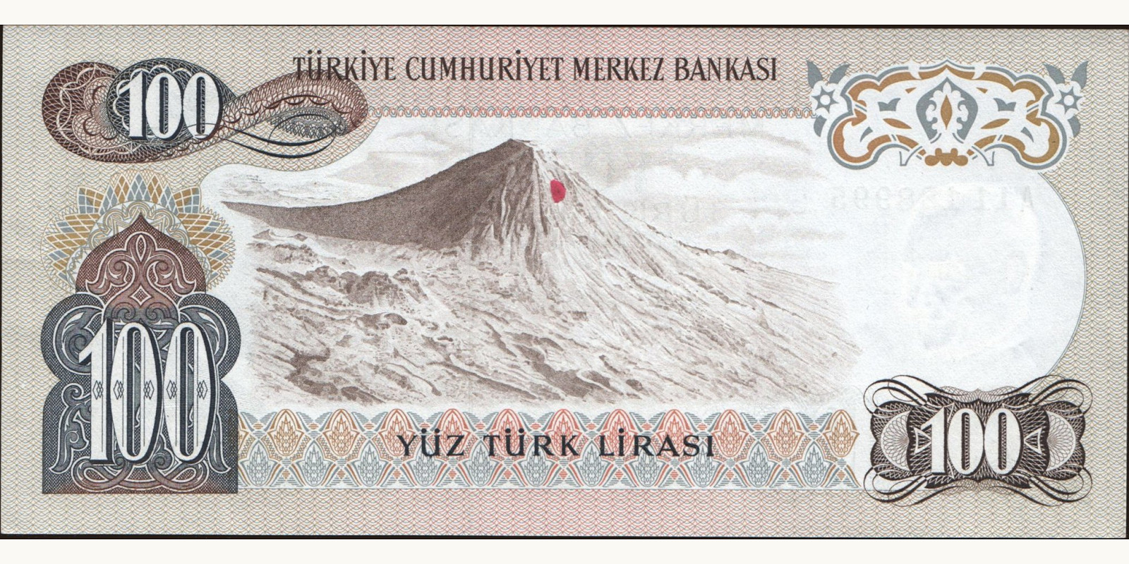 100 lira Турция 1972 — Оборотная сторона