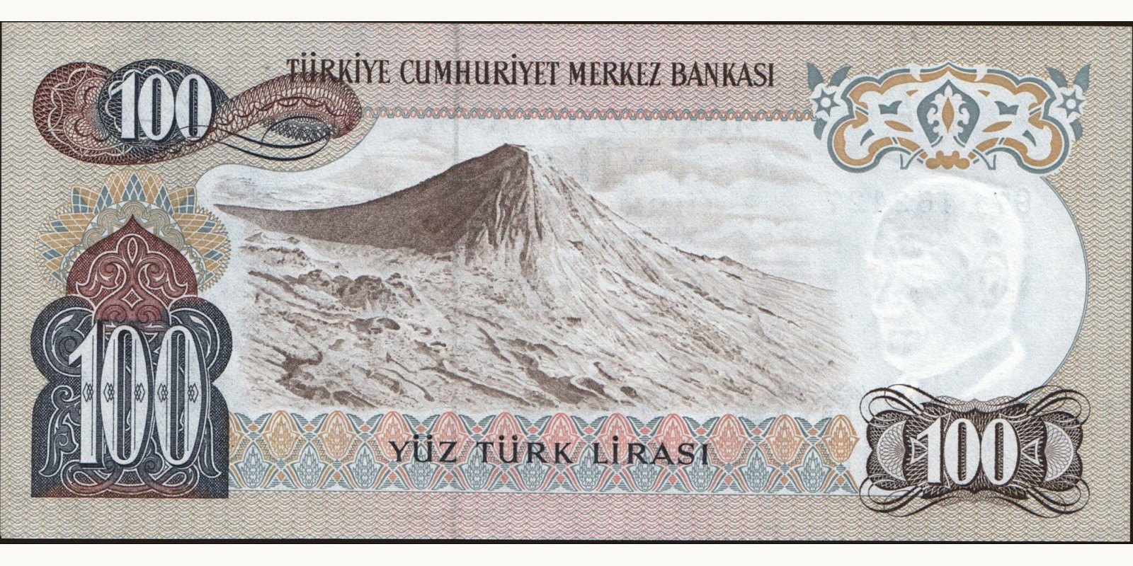 100 lira Turkey 1979 — Back side