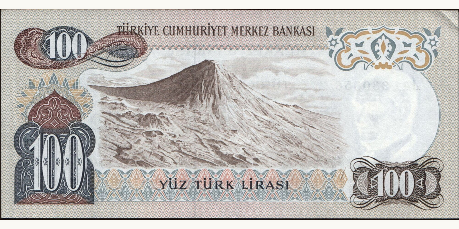 100 lira Турция 1983 — Оборотная сторона