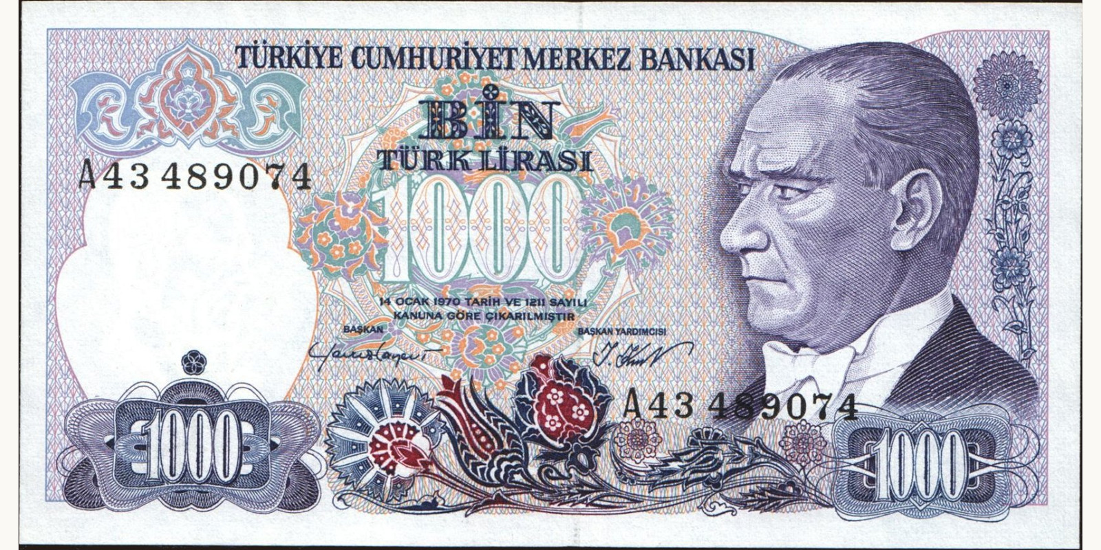 1000 lira Turkey 1983 — Front side