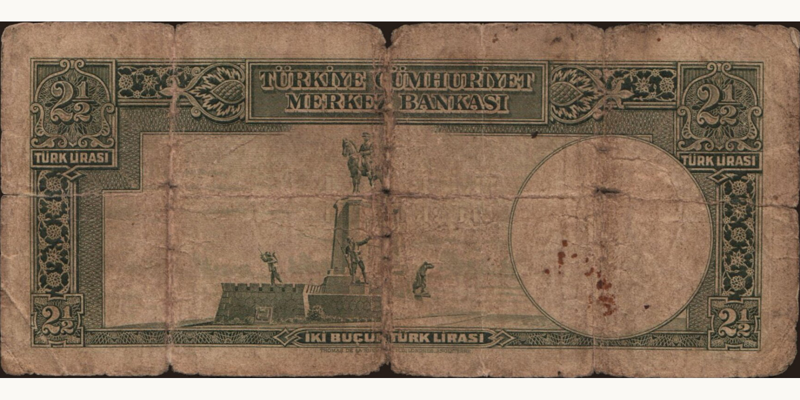 2 lira Турция 1939 — Оборотная сторона