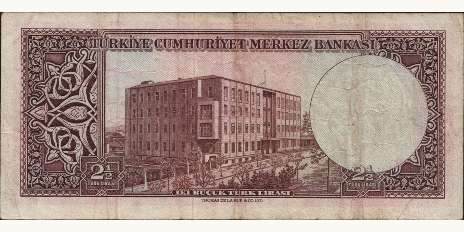 2 lira Turkey 1955 — Back side