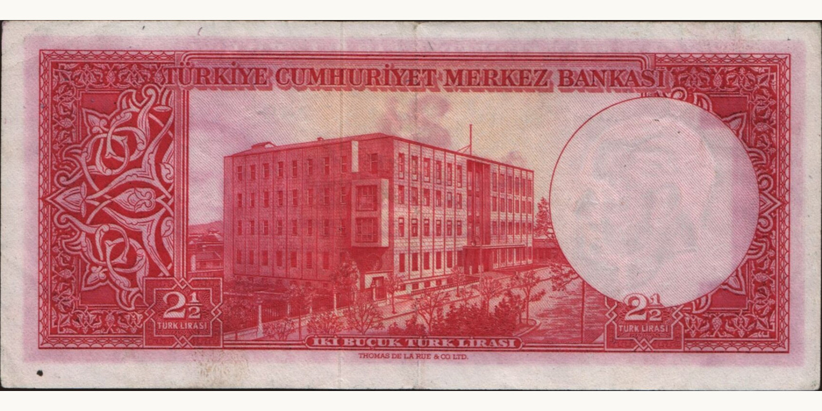 2 lira Turkey 1957 — Back side
