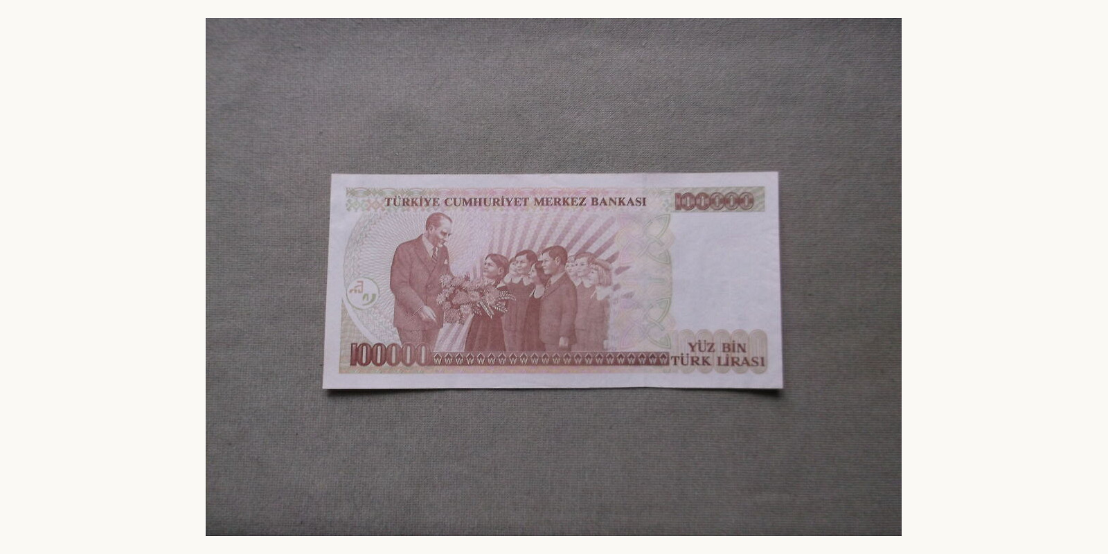 100000 lira Турция 1996 — Оборотная сторона