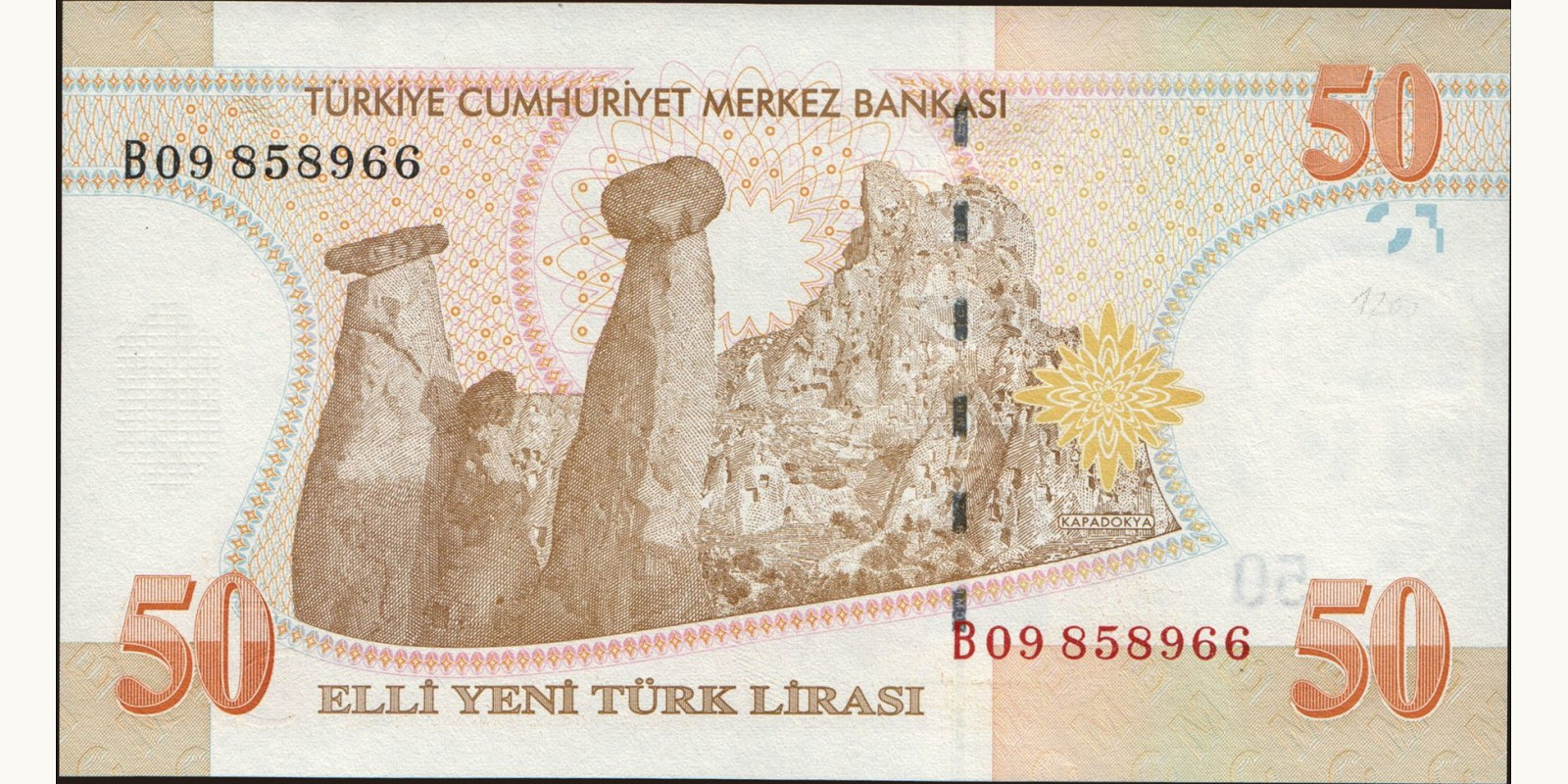 50 lira Турция 2005 — Оборотная сторона