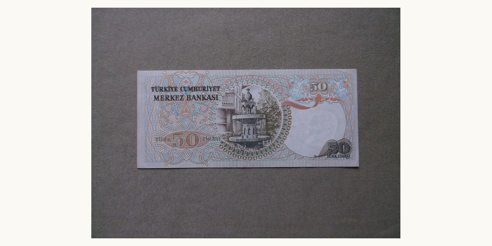 50 lira Turkey 1976 — Back side