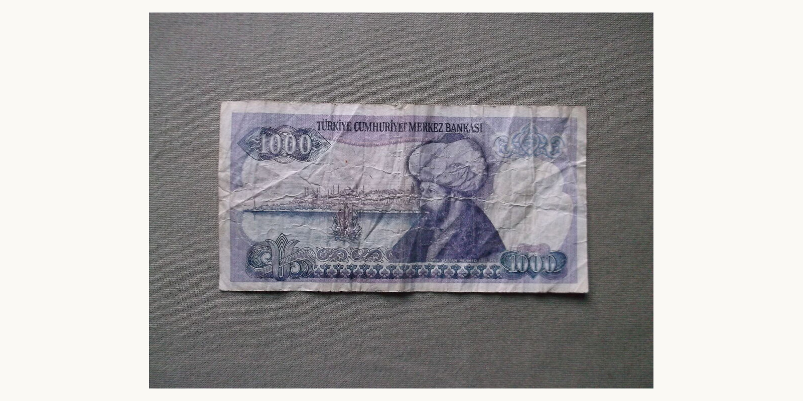 1000 lirasi Turkey 1988 — Back side