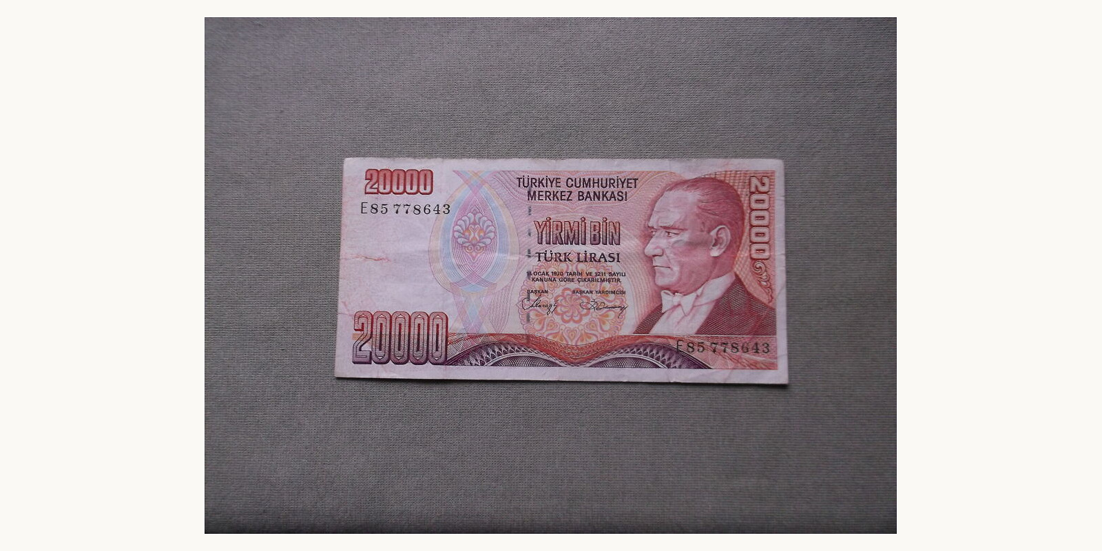 20000 lira Turkey 1988 — Front side