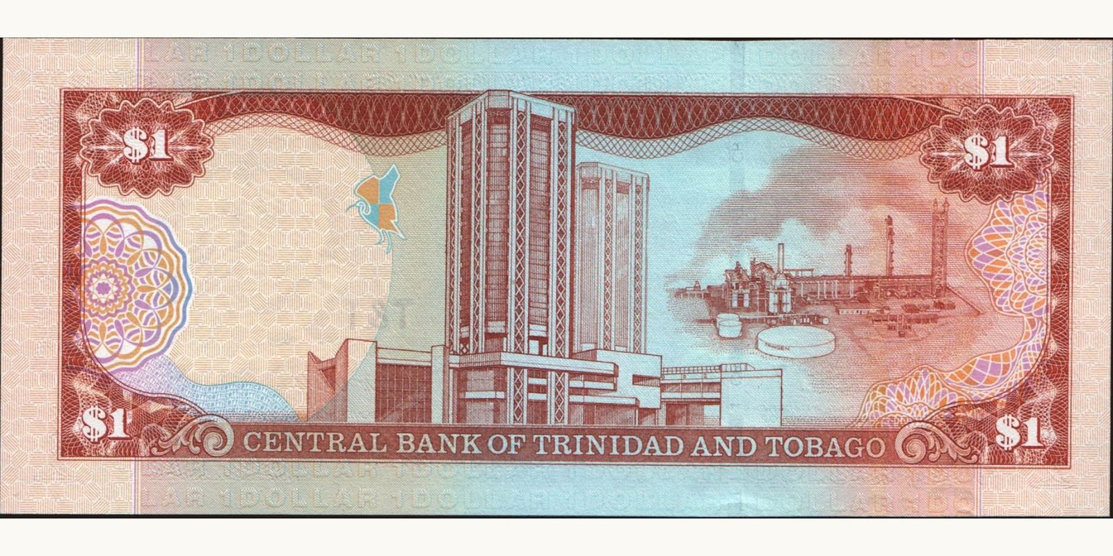 1 dollars Trinidad and Tobago 2002 — Back side