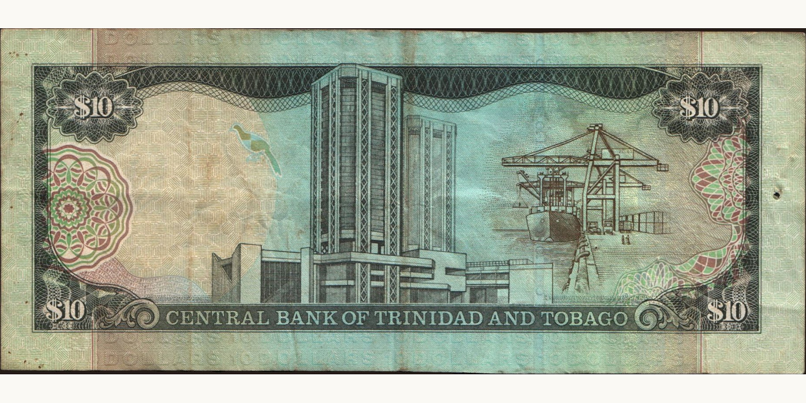 10 dollars Тринидад и Тобаго 2002 — Оборотная сторона
