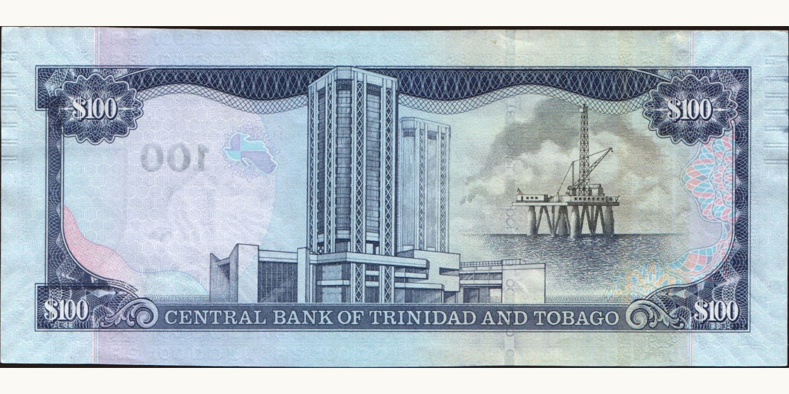 100 dollars Тринидад и Тобаго 2006 — Оборотная сторона