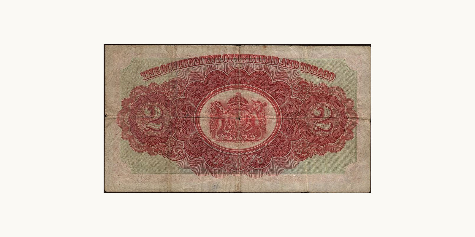 2 dollars Trinidad and Tobago 1939 — Back side