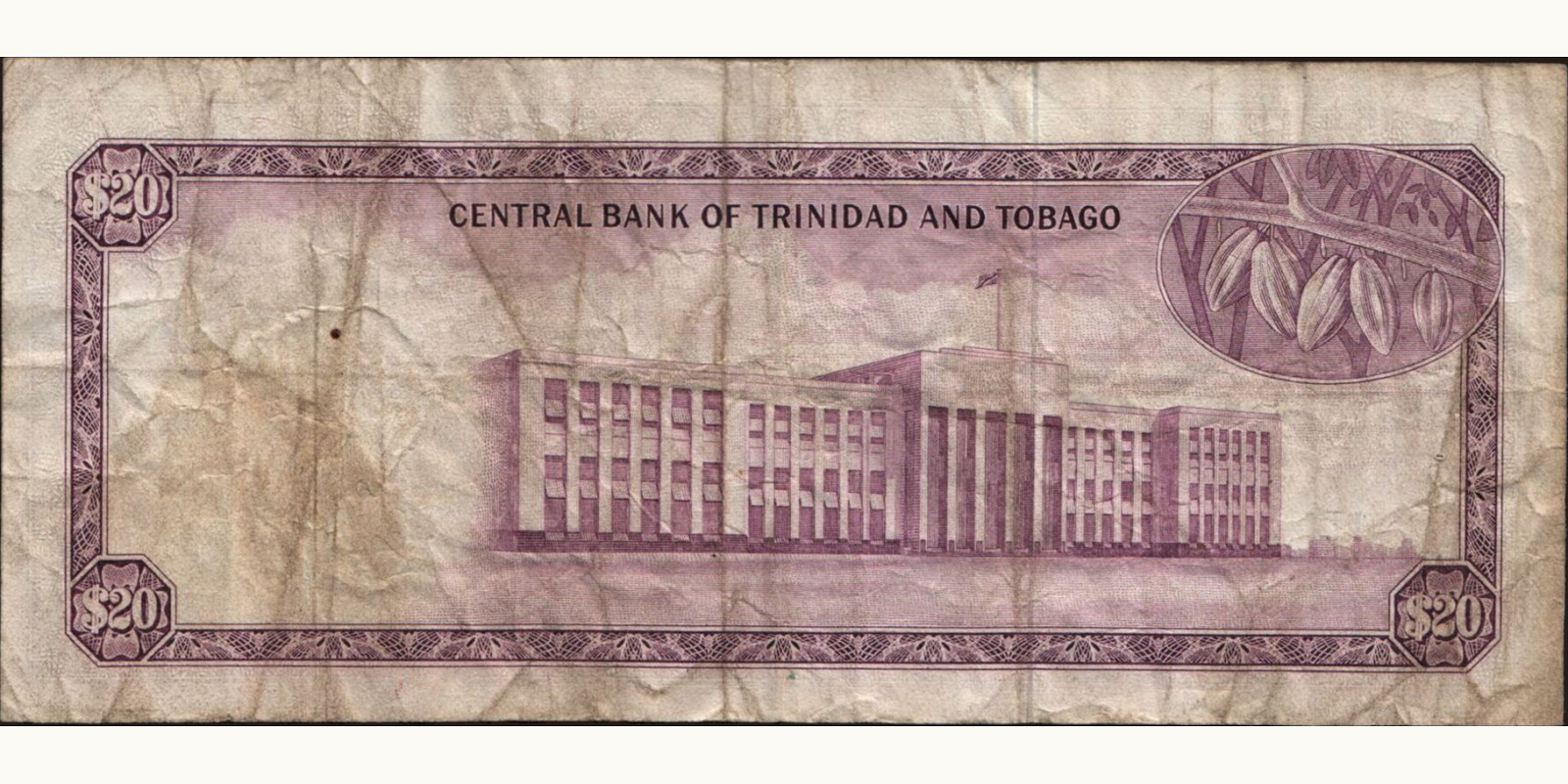 20 dollars Тринидад и Тобаго 1964 — Оборотная сторона