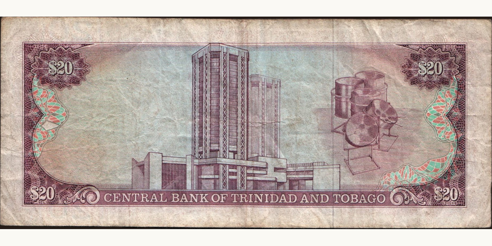 20 dollars Trinidad and Tobago 1985 — Back side