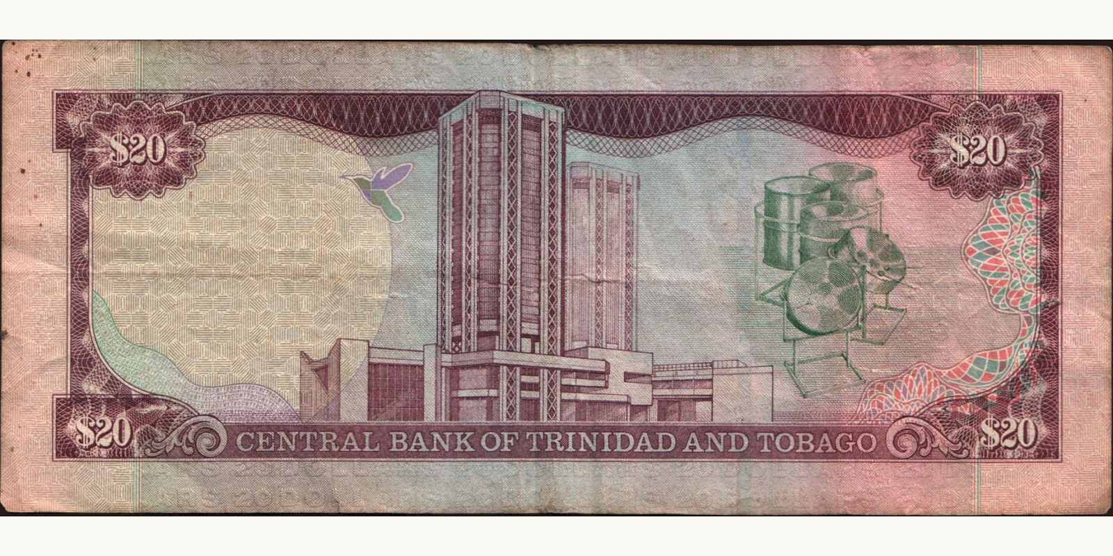 20 dollars Тринидад и Тобаго 2002 — Оборотная сторона