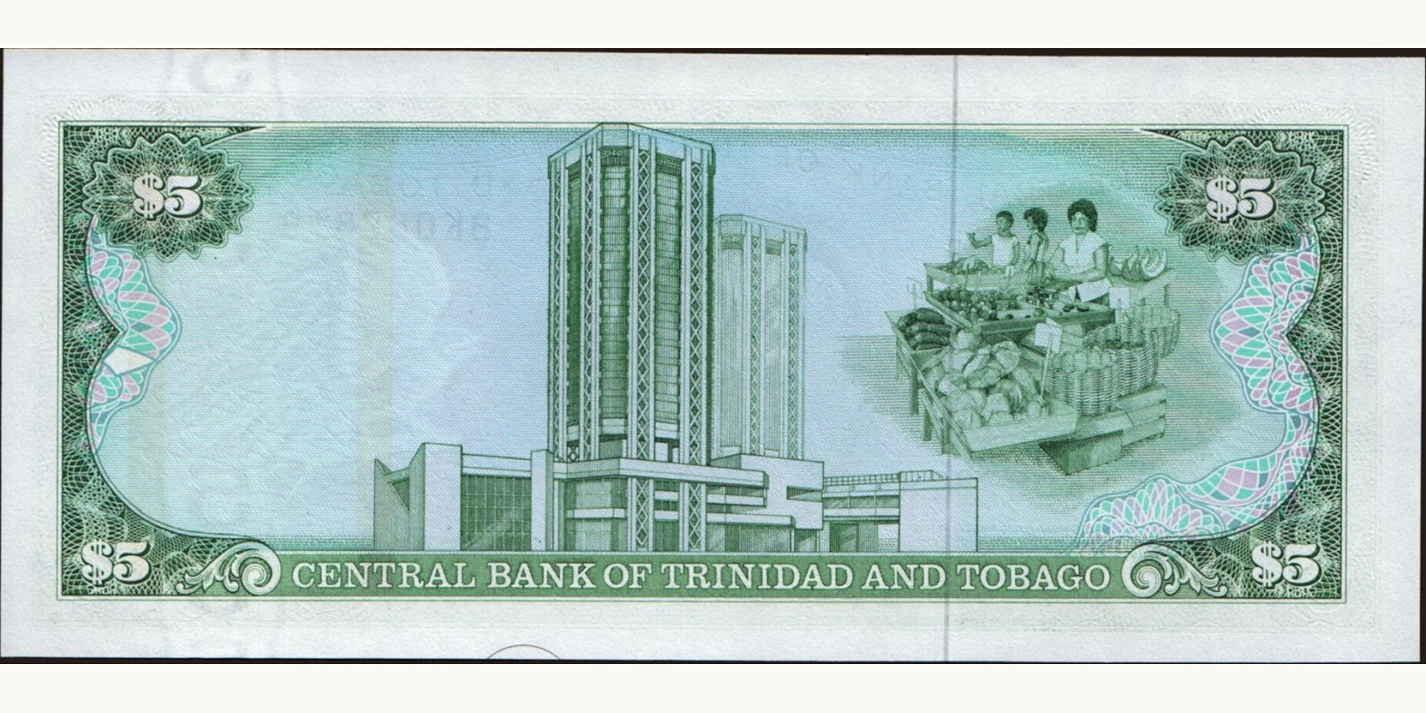 5 dollars Тринидад и Тобаго 1985 — Оборотная сторона