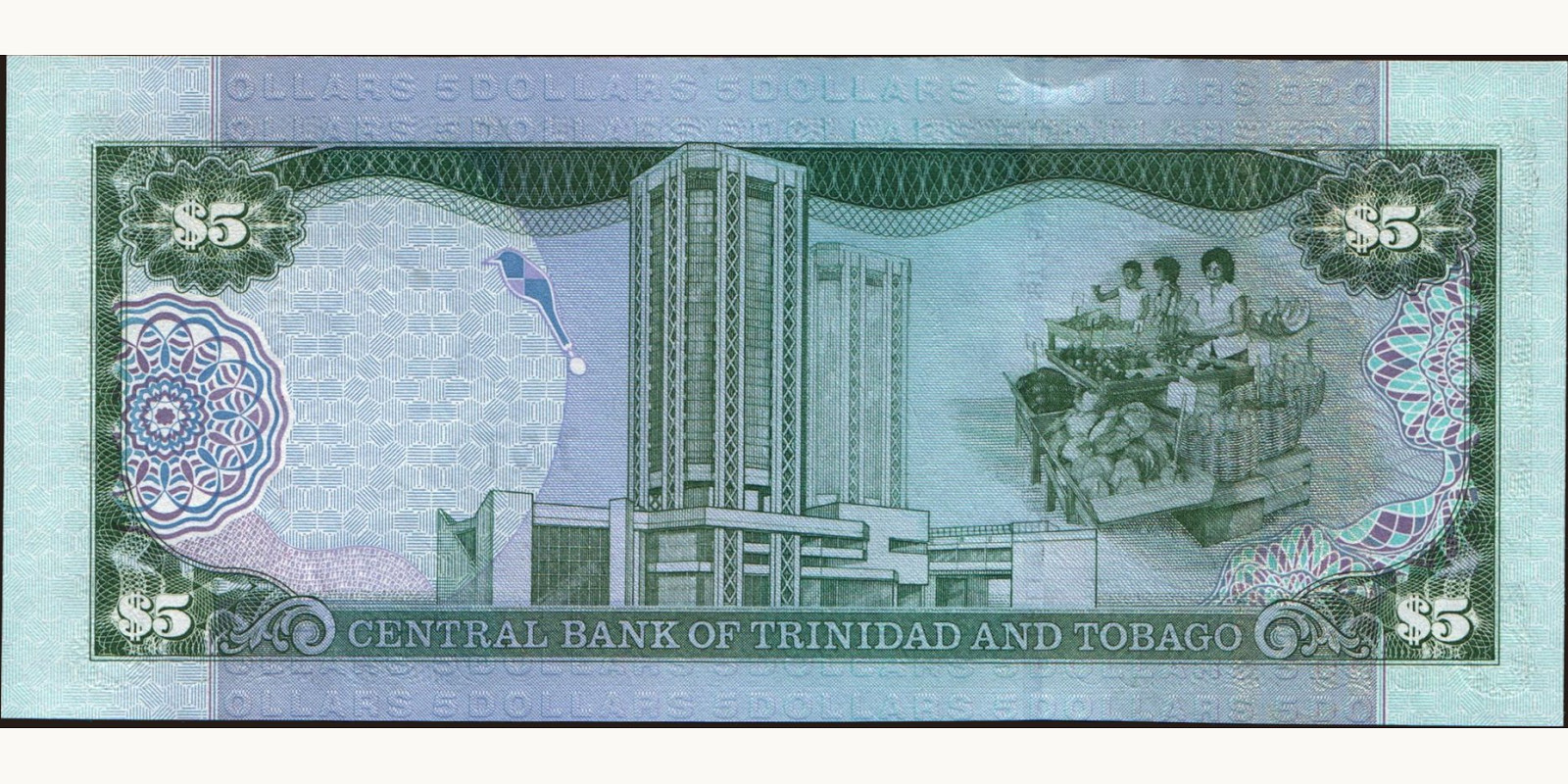 5 dollars Trinidad and Tobago 2002 — Back side