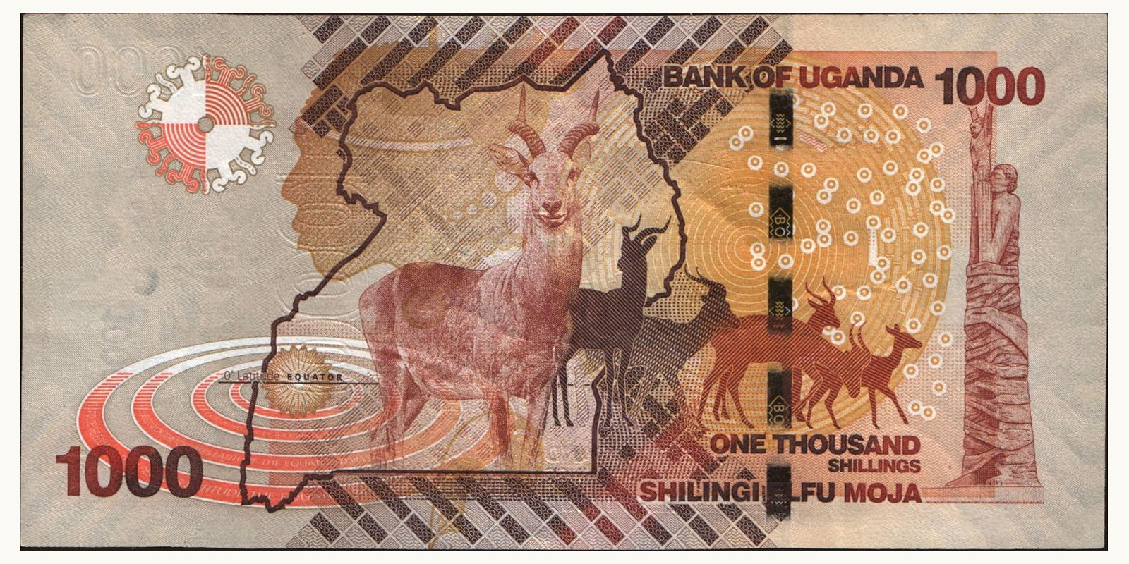 1000 shilling Uganda 2013 — Back side
