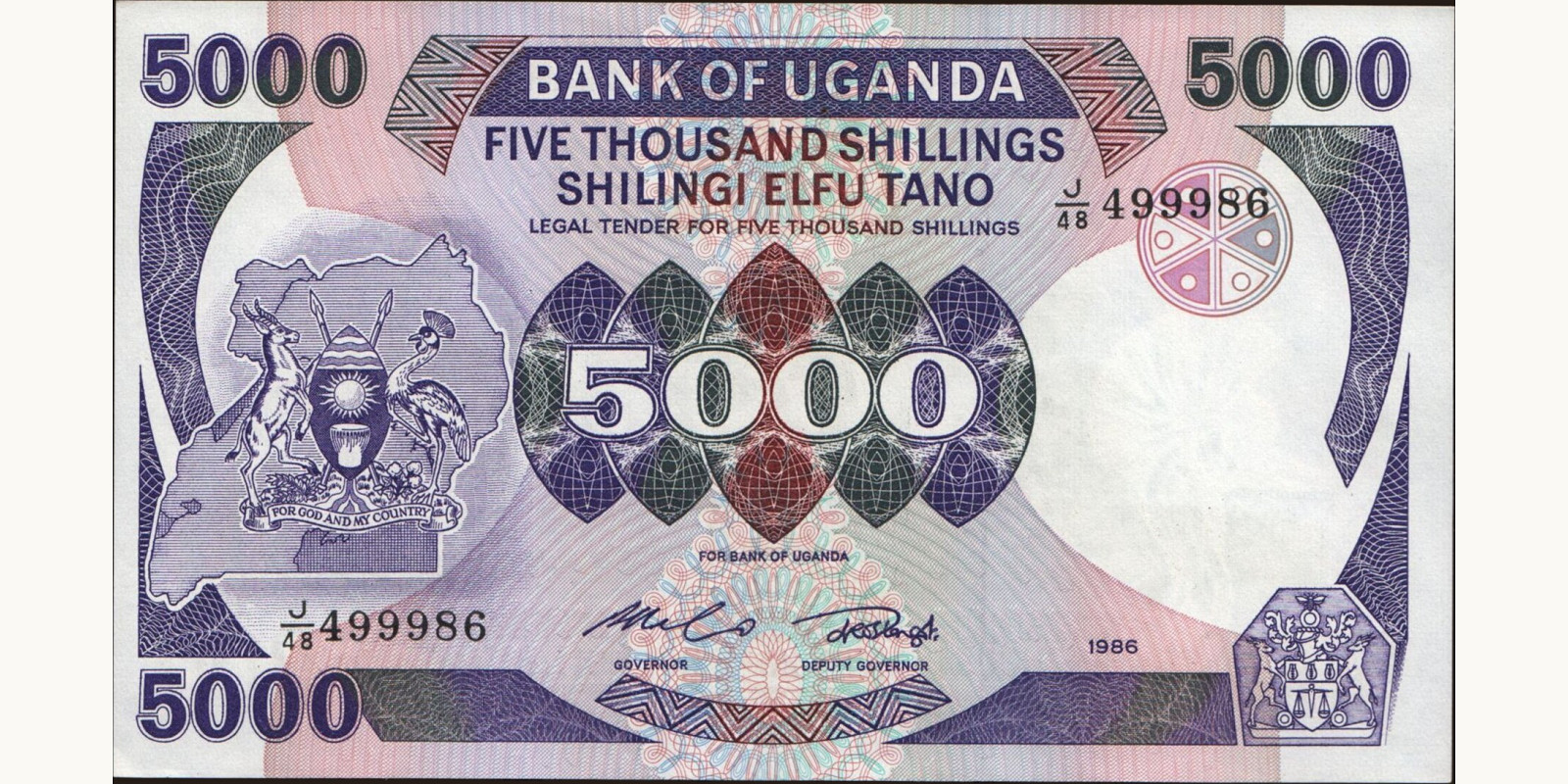 5000 shilling 1986