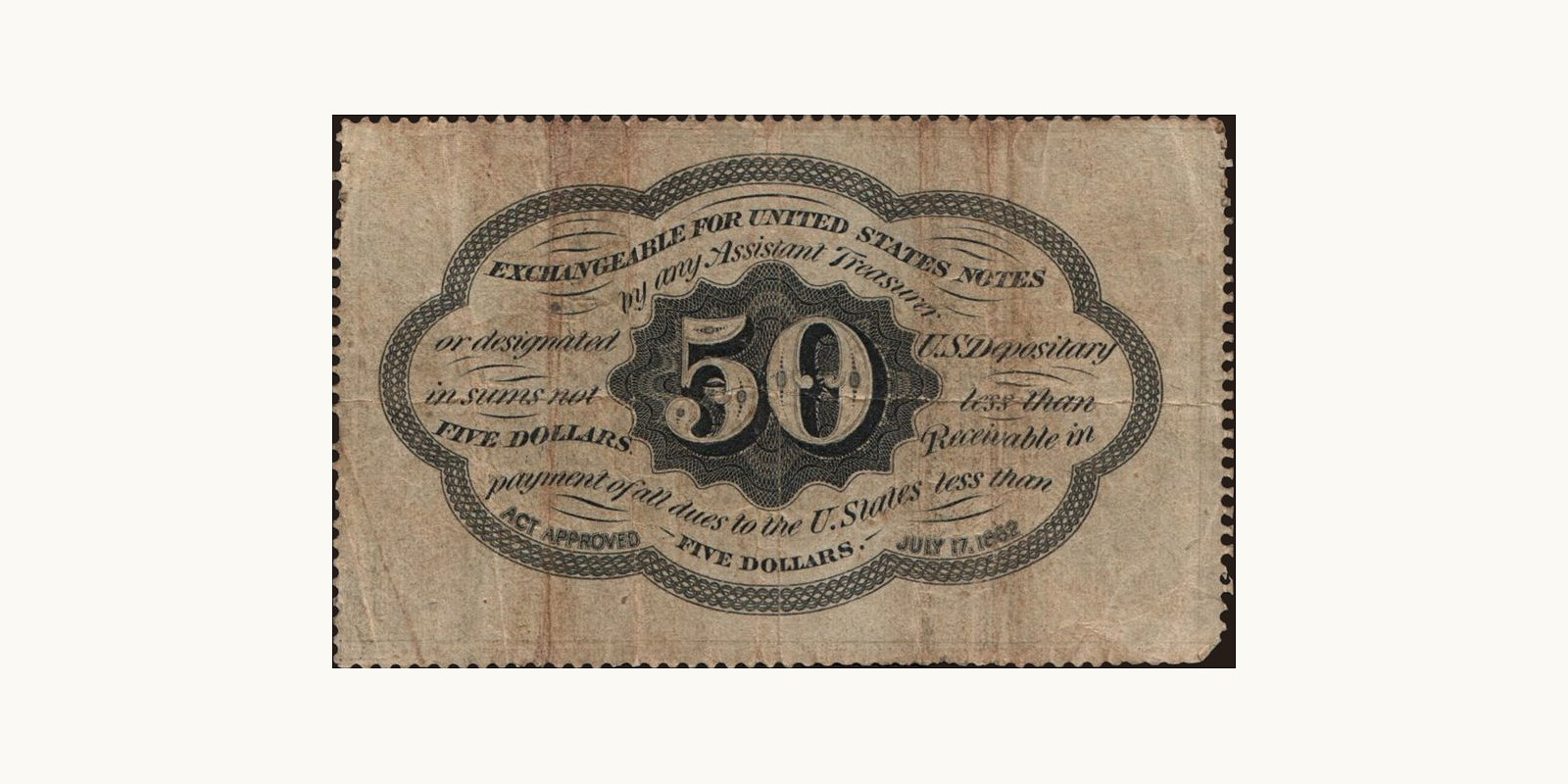 50 cents США 1862 — Оборотная сторона