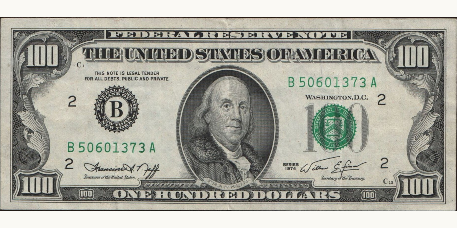 100 dollars 1974