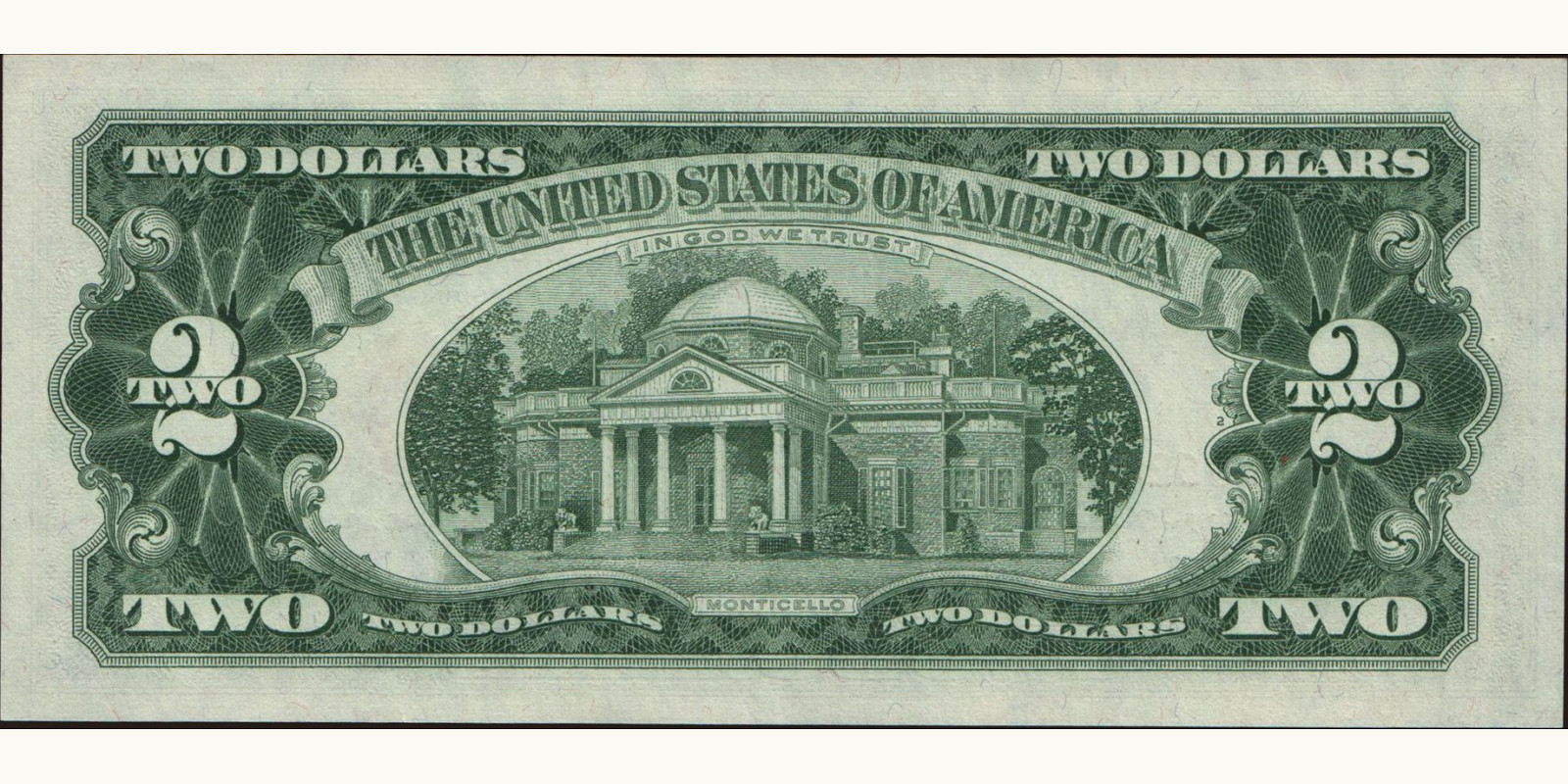 2 dollars United States 1963 — Back side