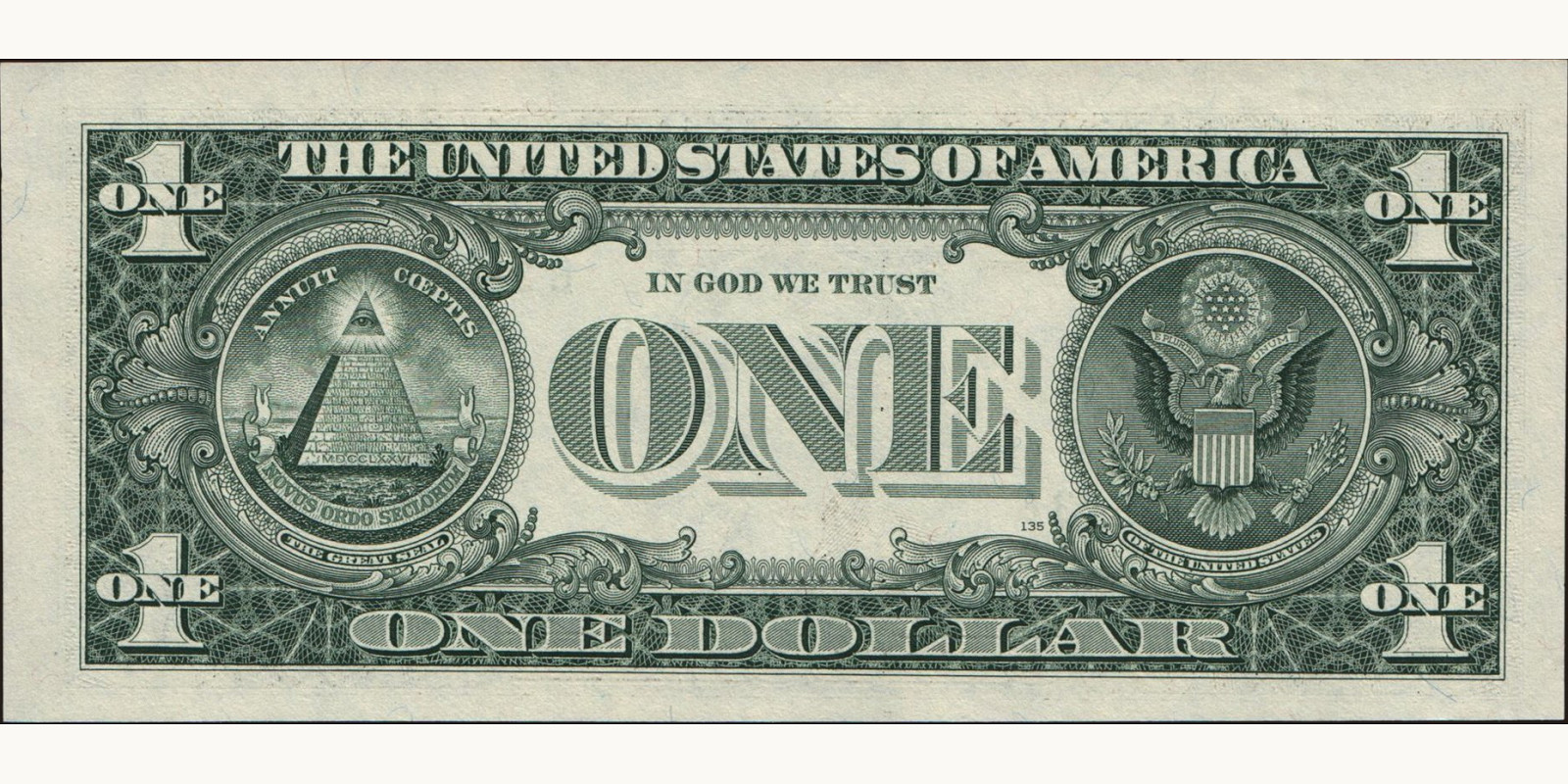 1 dollars United States 2001 — Back side