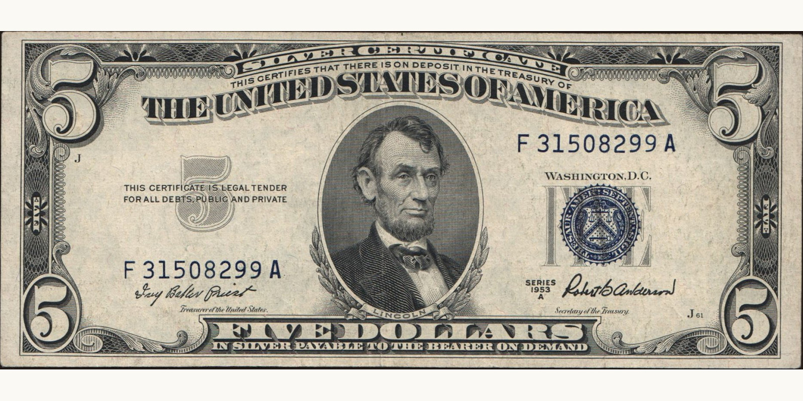 5 dollars 1953