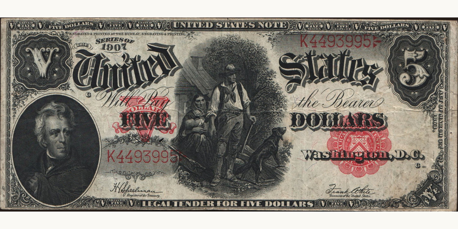 5 dollars 1907