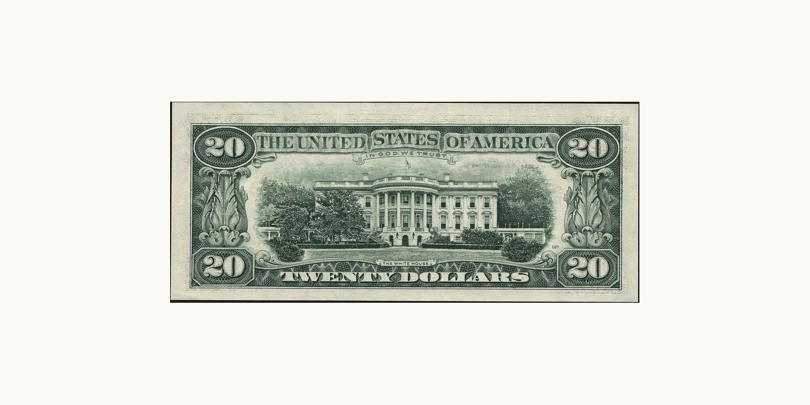 20 dollars США 1988 — Оборотная сторона