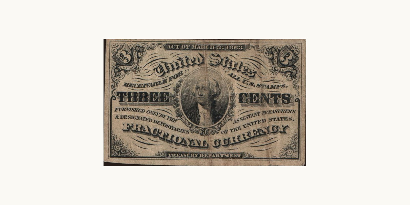 3 cents 1863