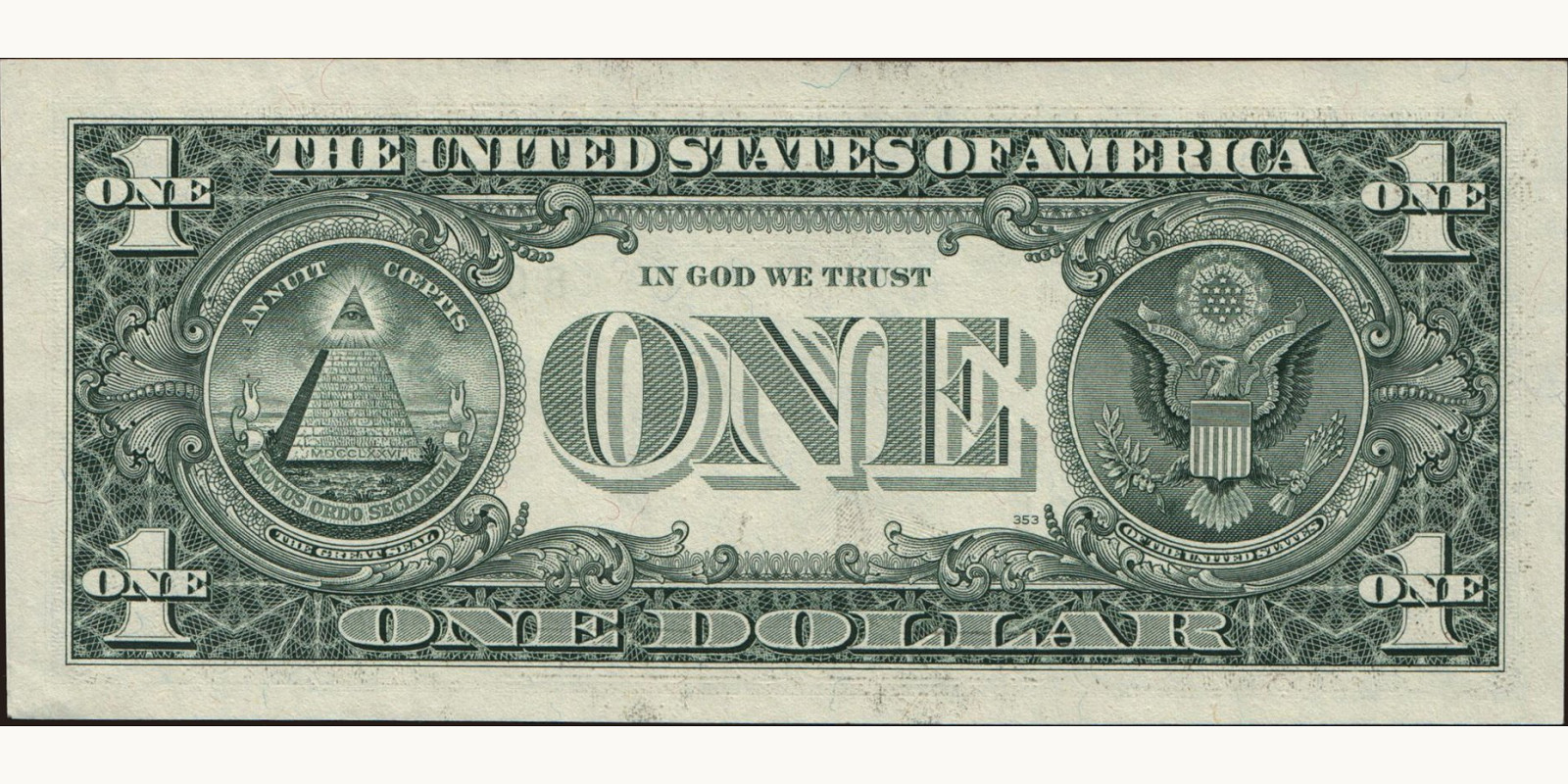 1 dollars United States 1995 — Back side