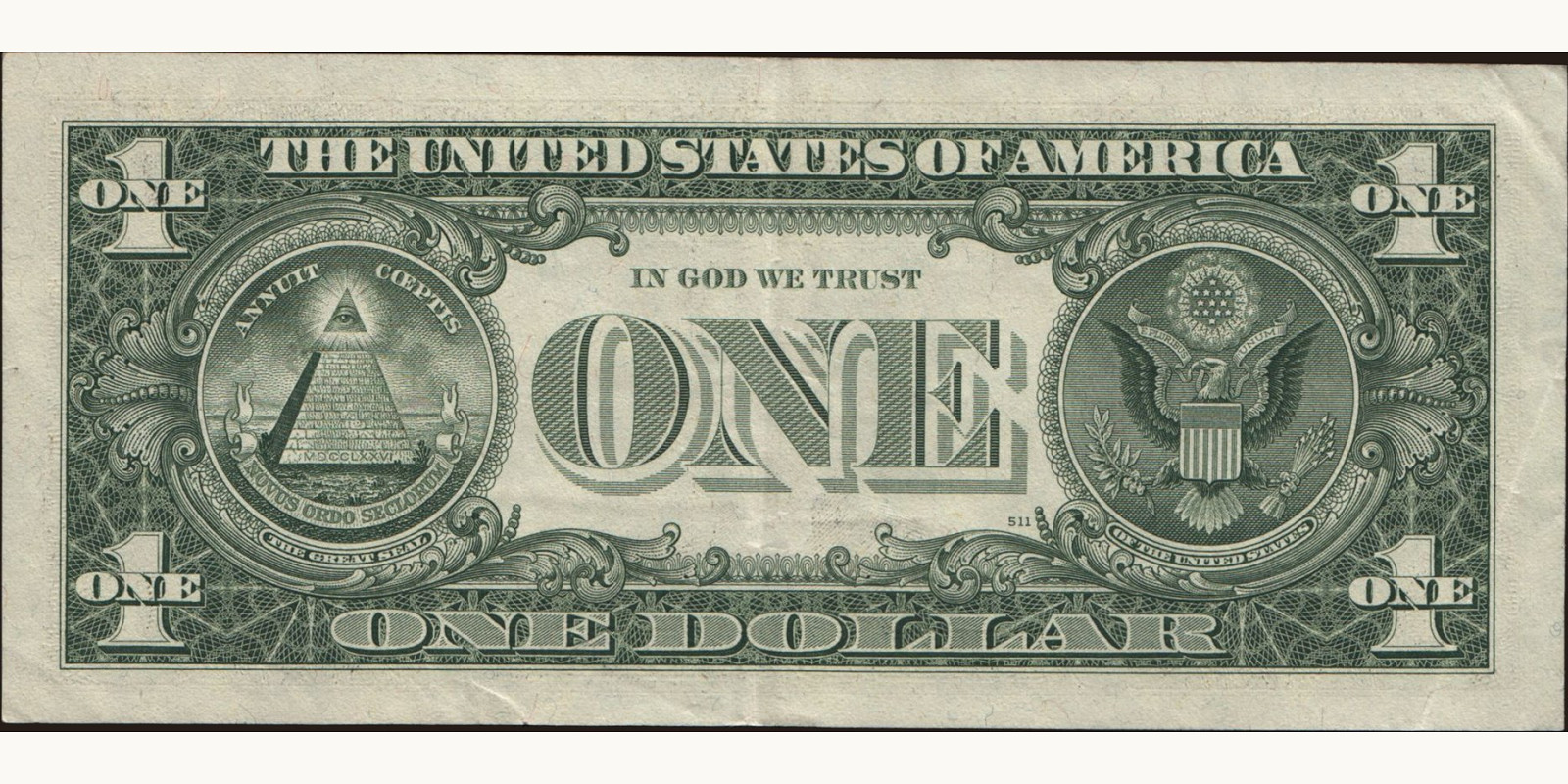 1 dollars United States 1981 — Back side