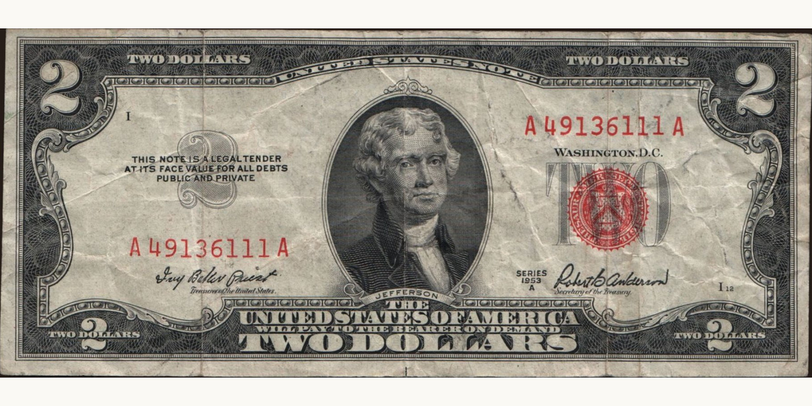 2 dollars 1953