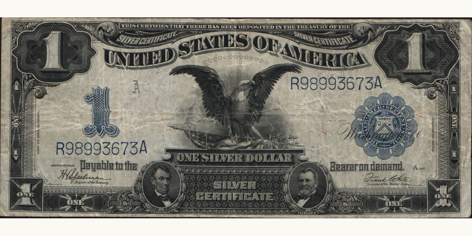1 dollars США 1899 — Лицевая сторона