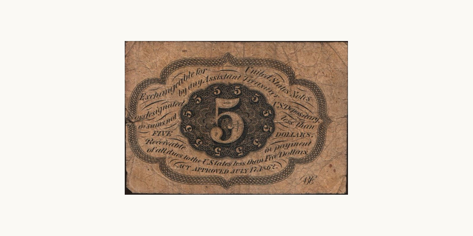 5 cents США 1862 — Оборотная сторона