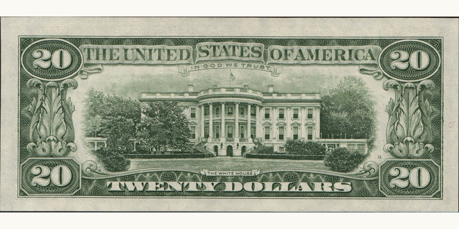 20 dollars США 1985 — Оборотная сторона