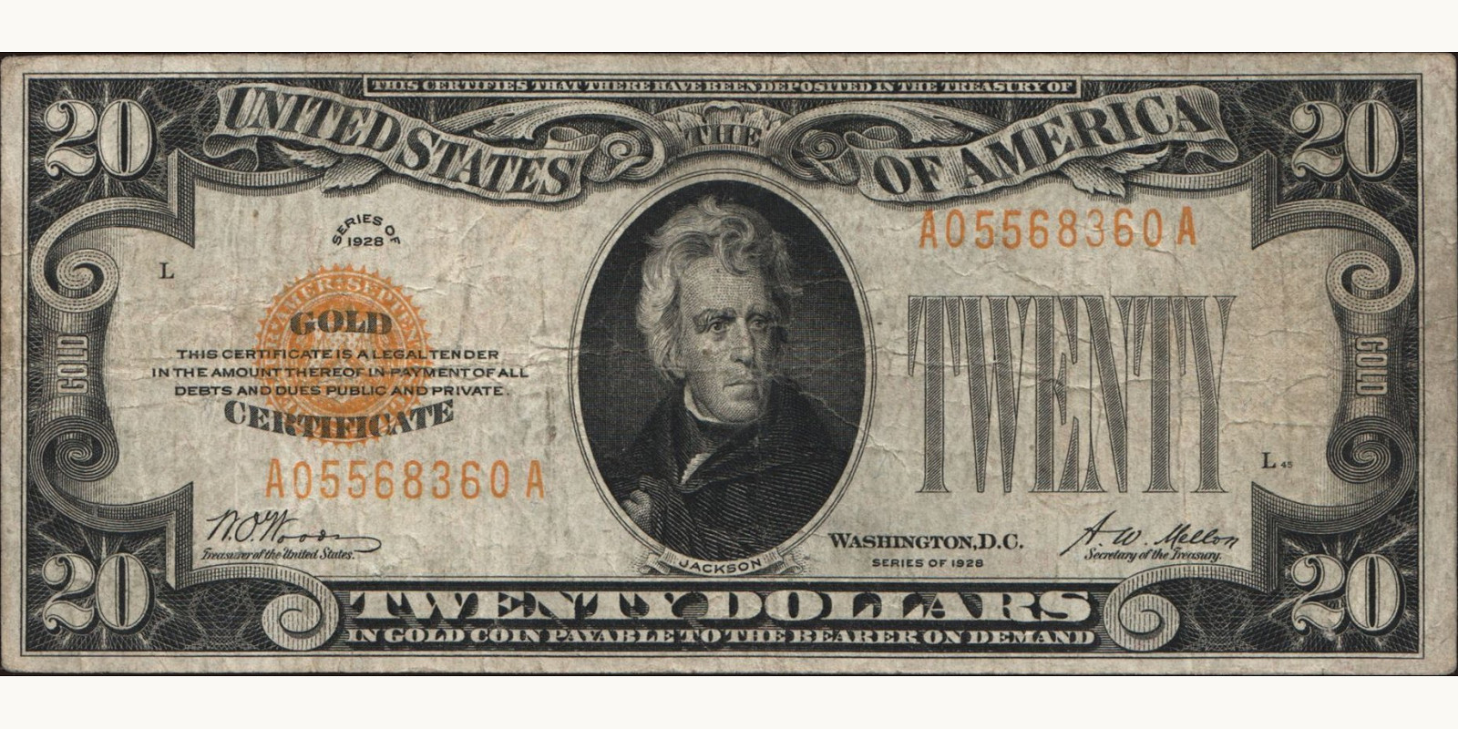20 dollars United States 1928 — Front side
