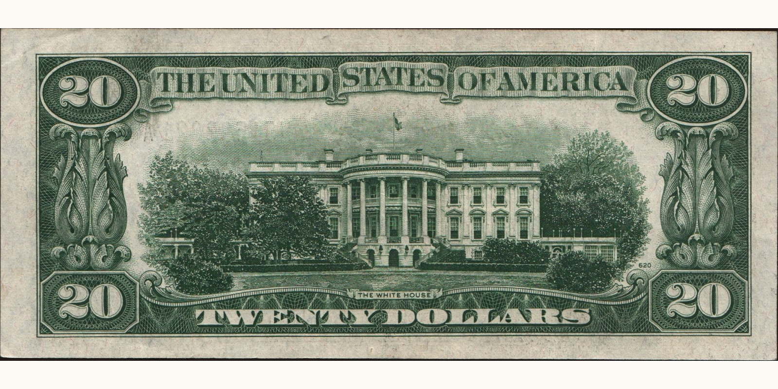 20 dollars США 1934 — Оборотная сторона