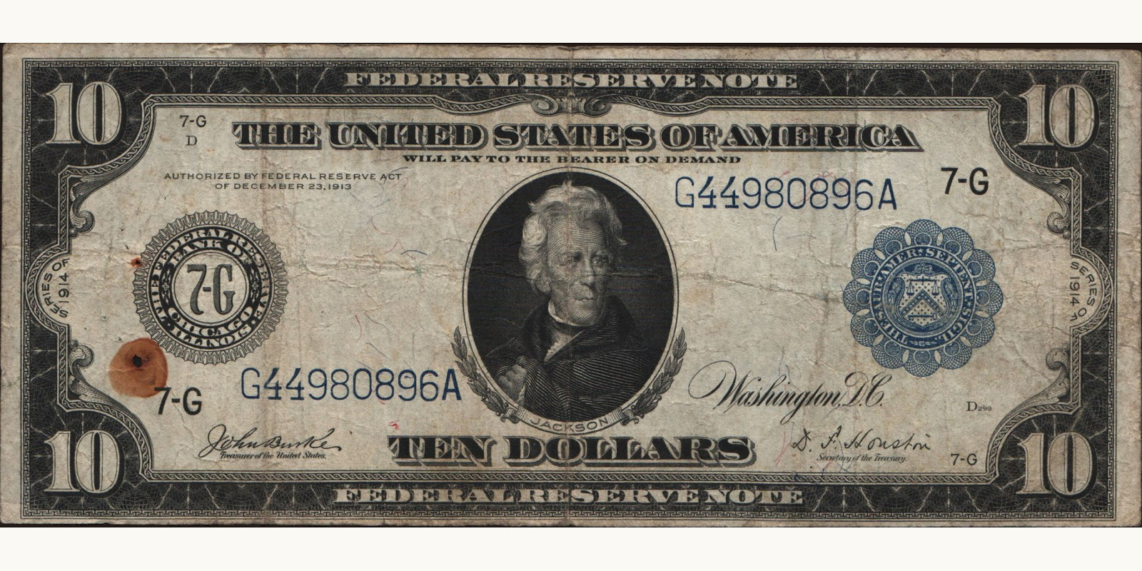 10 dollars США 1913 — Лицевая сторона