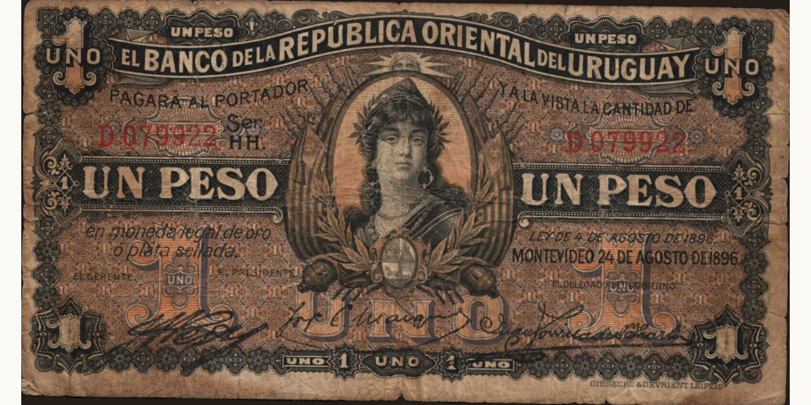 1 pesos 1896