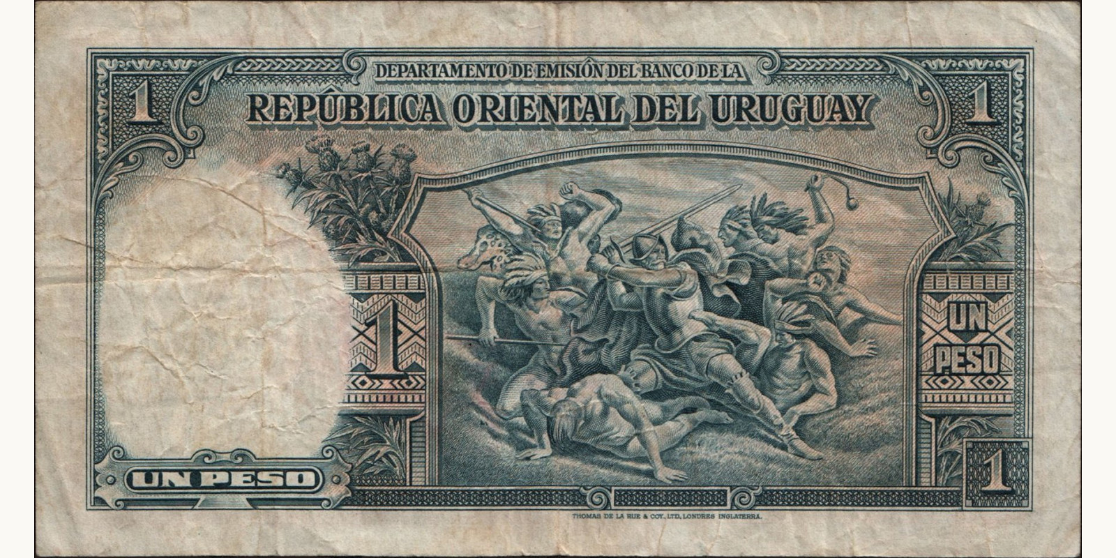 1 pesos Уругвай 1935 — Оборотная сторона