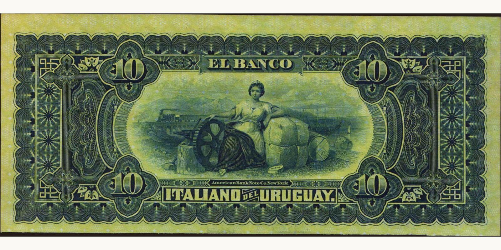 10 pesos Уругвай 1887 — Оборотная сторона