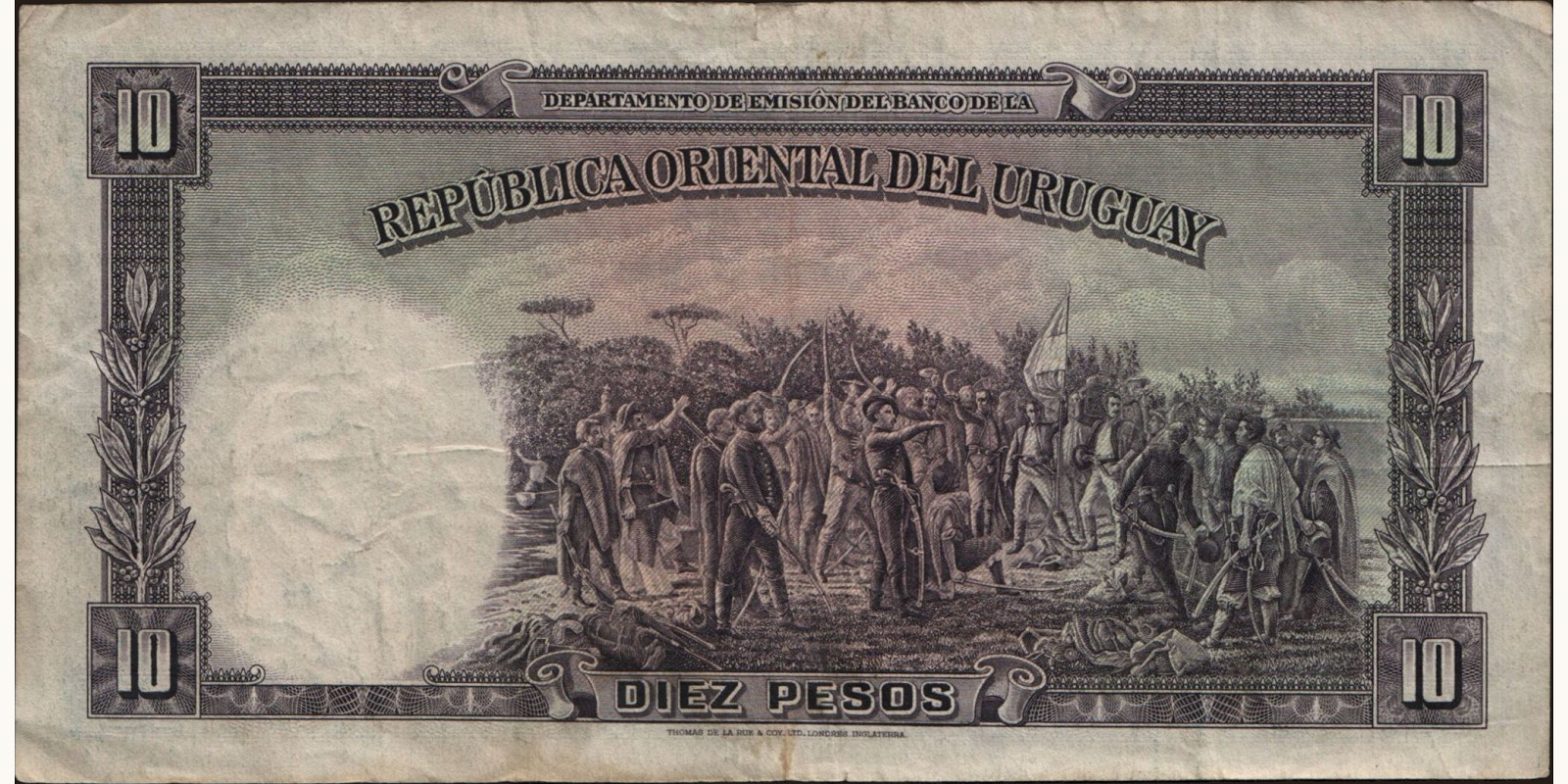 10 pesos Уругвай 1935 — Оборотная сторона