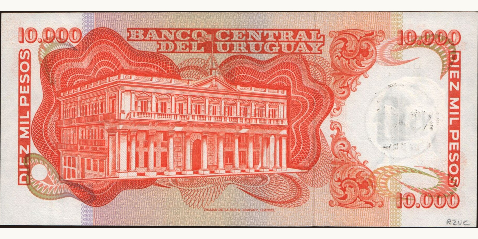 10 pesos Уругвай 1975 — Оборотная сторона