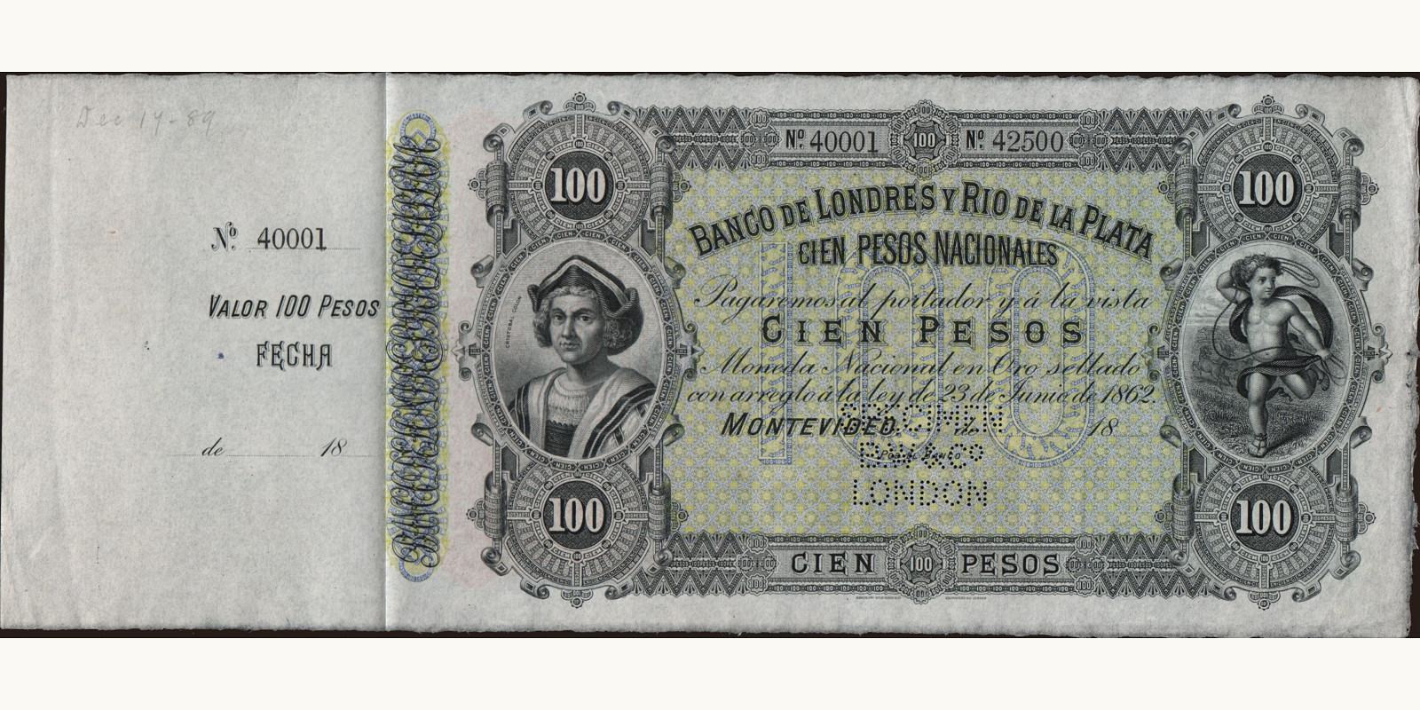 100 pesos 1862