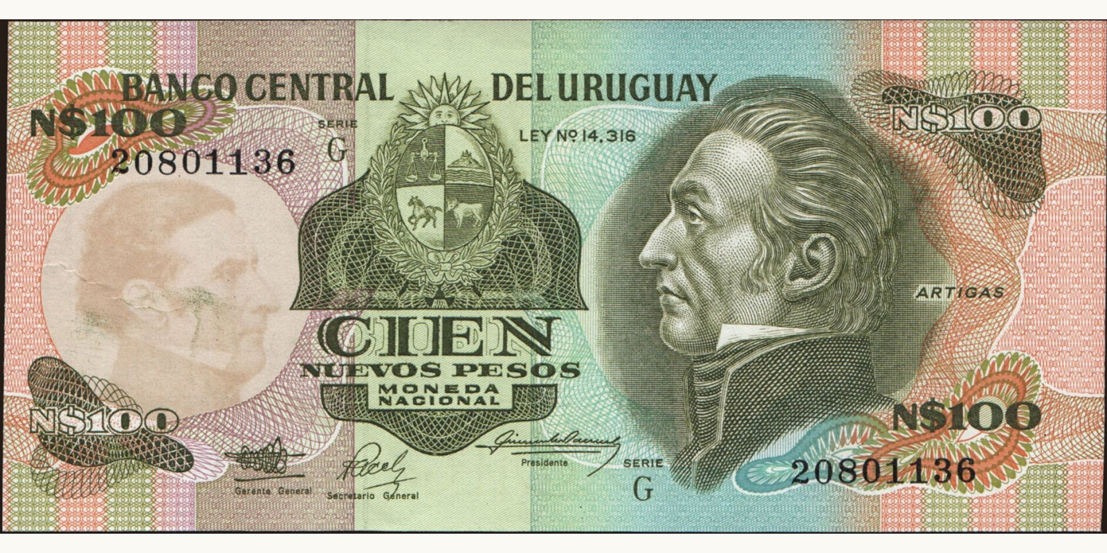 100 pesos 1987