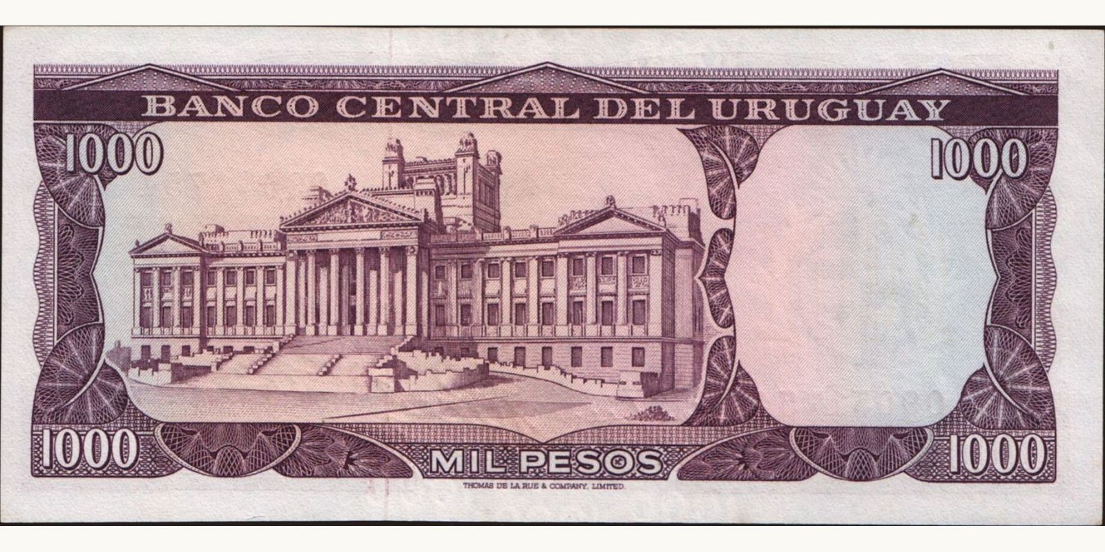 1000 pesos Уругвай 1967 — Оборотная сторона